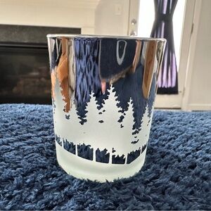 Yankee Candle Silver Winterscape candle holders (x2)